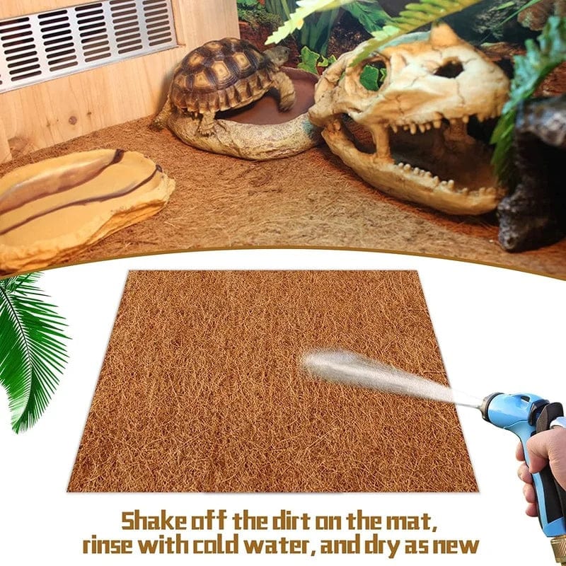 Norvo | Reptilteppe naturlig kokosfiber Coirmatte kjæledyr terrarium substrat liner gulvbelegg tilbehør for firfisle slange kanin skilpadde
