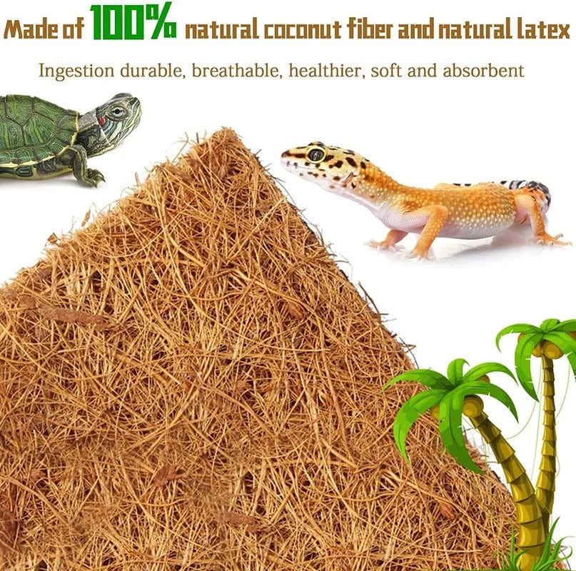 Norvo | Reptilteppe naturlig kokosfiber Coirmatte kjæledyr terrarium substrat liner gulvbelegg tilbehør for firfisle slange kanin skilpadde