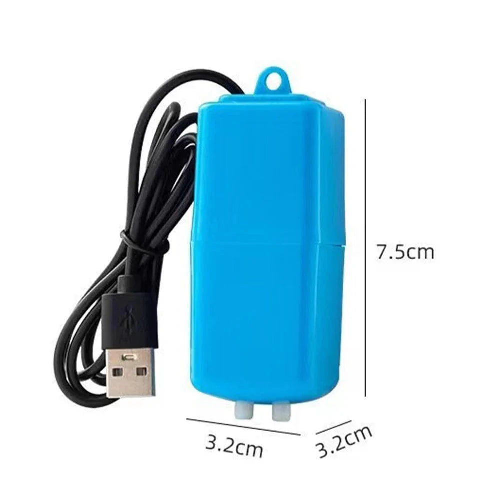 Norvo | USB-Akvariefilter Oksygumpumpe med Luftstein Stille Høyeffektiv Mini-Akvariefilter Fiskebeholdnings Tilbehør