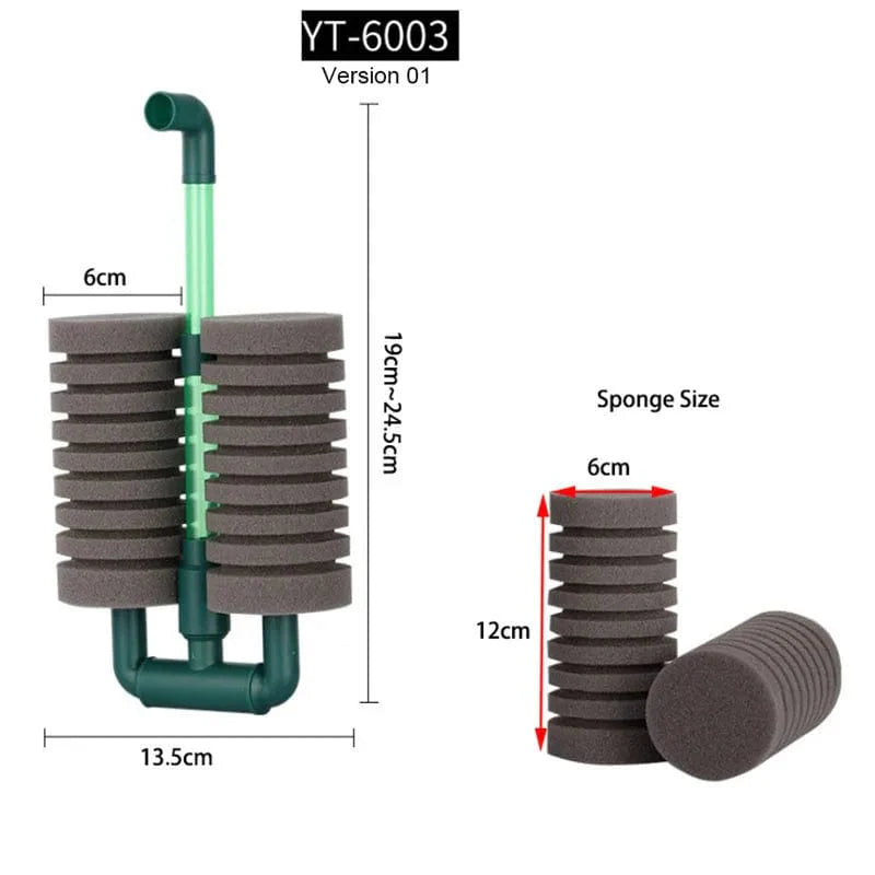 Norvo | Nytt bio-skumfilter for akvarium fisketank reker dam luftpumpe biokjemisk filtrering lydløs skumgummi akvarium tilbehør