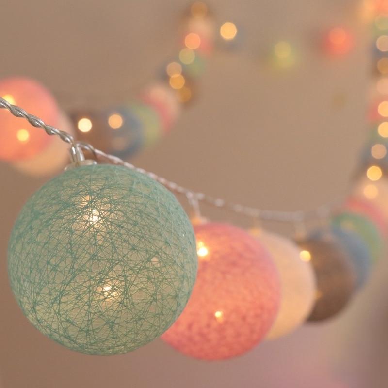 LED bomull kule lys girlander