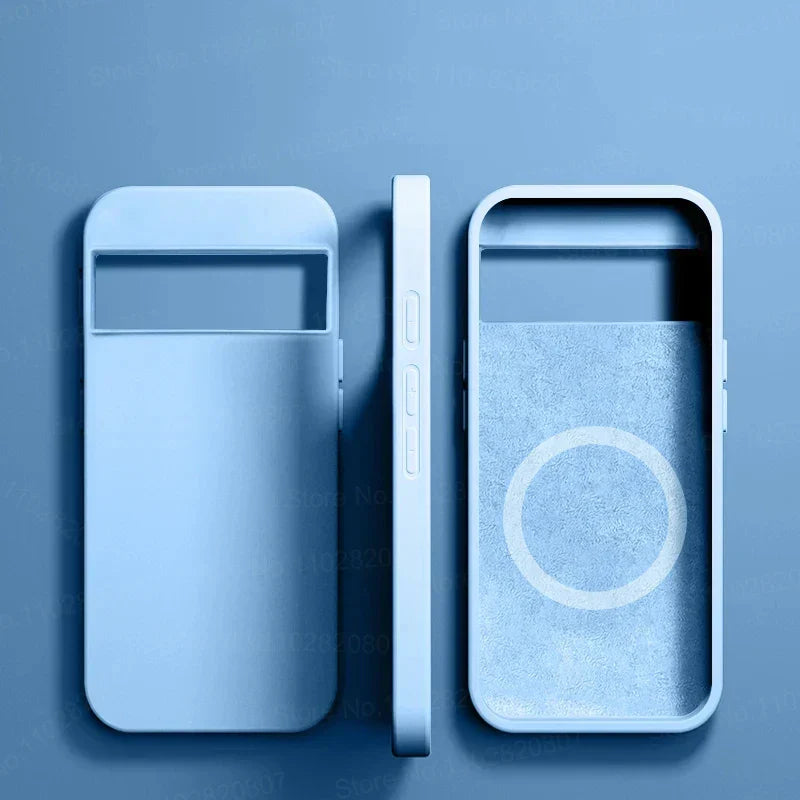 Luksus Magsafe Magnetisk Etui For Google Pixel 8 7 6 Silikon Trådløs Lading Sjokkresistent Etui