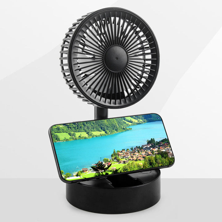 Mini vifte med sammenleggbar teleskopisk telefonholder | Skanto
