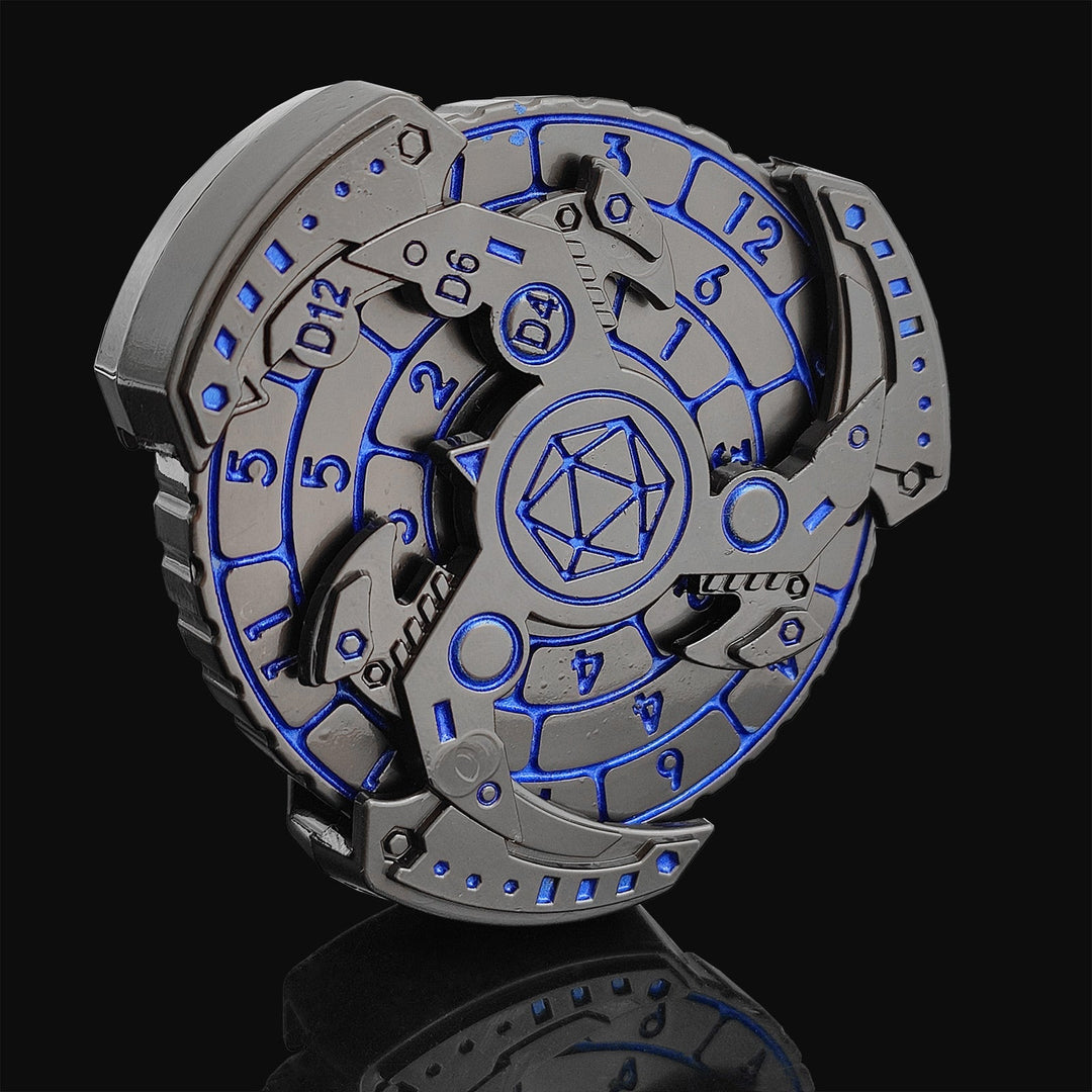 Skanto | 7-i-1 Fidget Spinner Polyhedral Metall Terninger