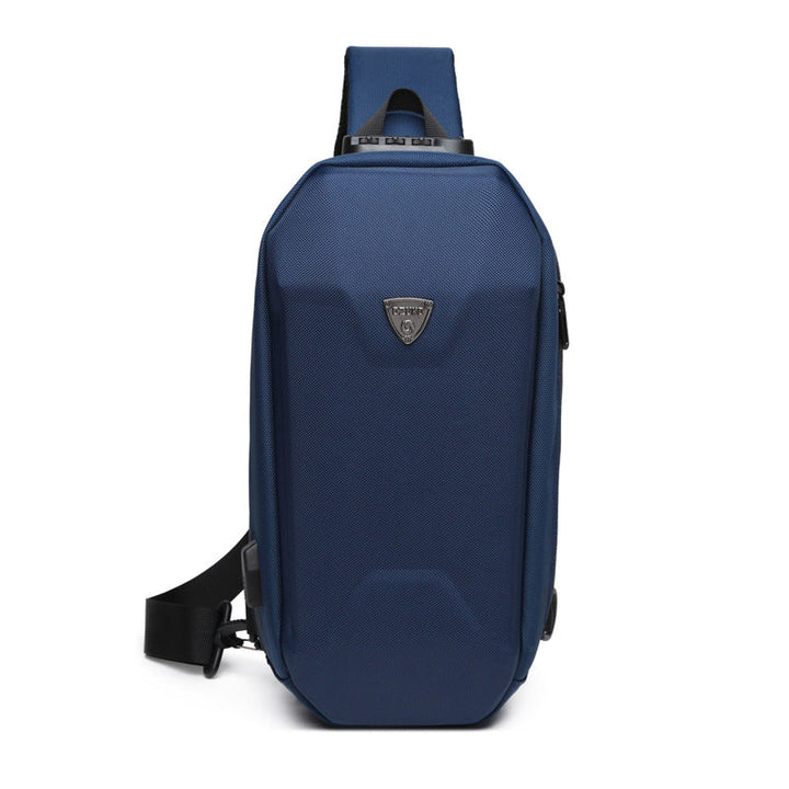 Skanto | Hard Shell Sling Bag med lås, USB-port, vanntett materiale, tyverisikre glidelåser