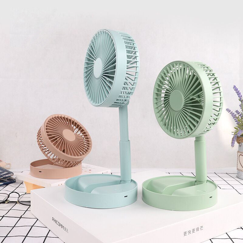 Mini vifte med sammenleggbar teleskopisk telefonholder | Skanto