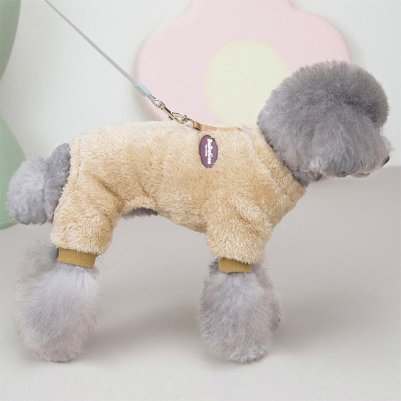 Fleece Pet Elastisk Overall med Leash Ring Skanto