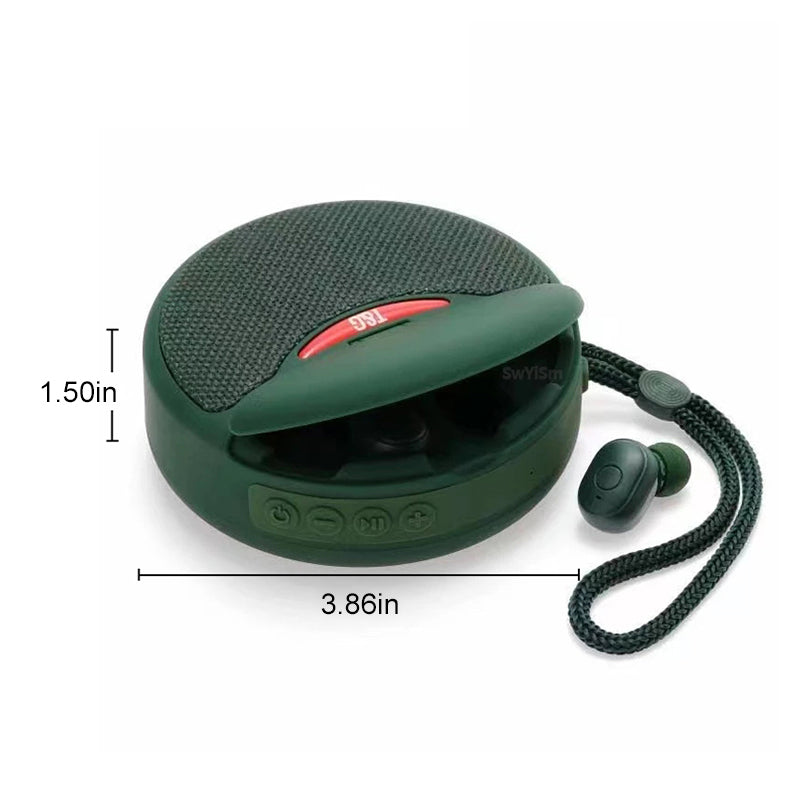Skanto | 2 i 1 Portable Mini Lyd med Bluetooth Høretelefoner