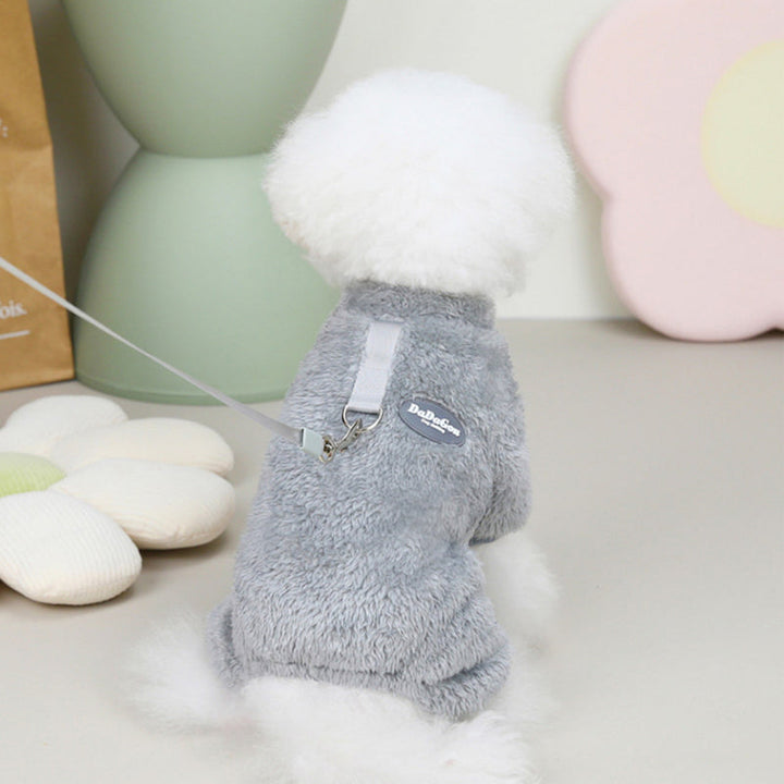 Fleece Pet Elastisk Overall med Leash Ring Skanto
