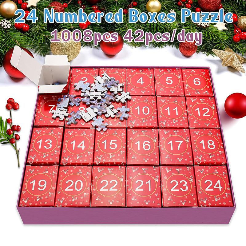 Norvo | 1000PCS Jule puslespill Adventskalender - Julegave