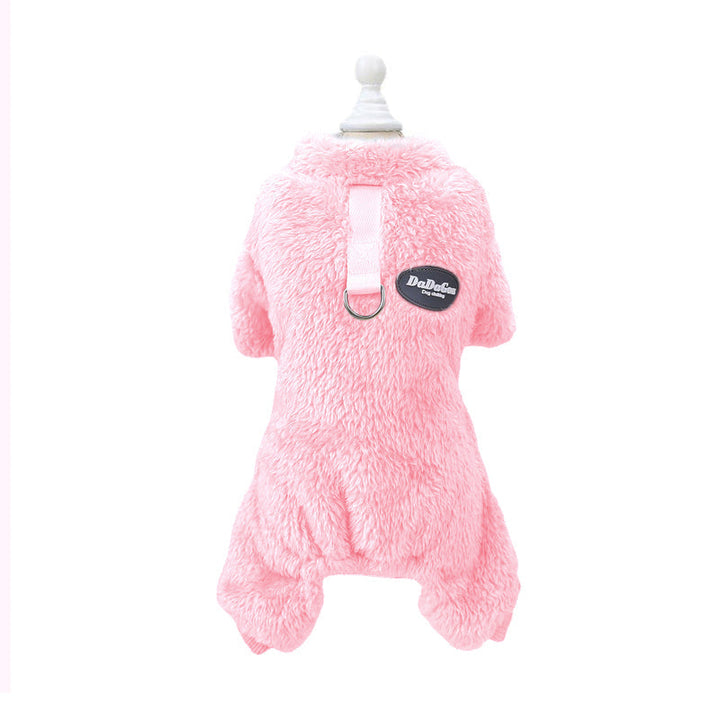Fleece Pet Elastisk Overall med Leash Ring Skanto