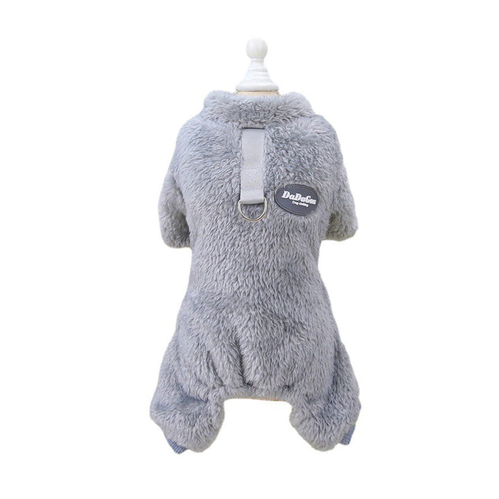 Fleece Pet Elastisk Overall med Leash Ring Skanto