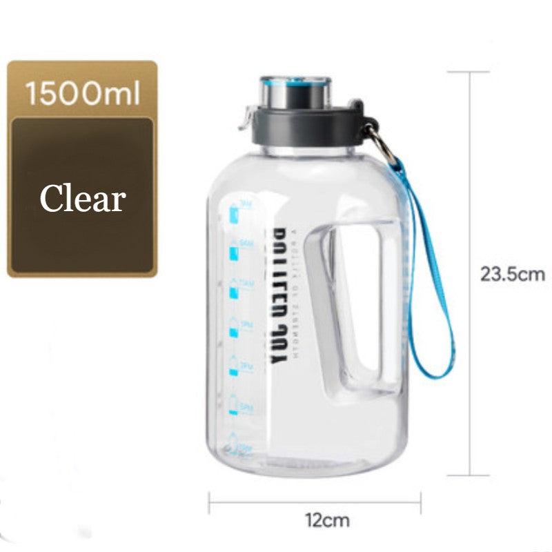 Skanto | 1500ml Stor kapasitet vannflaske, med vid åpning, Tritan materiale og BPA-fri, for gåing, kjøring, trening og mer