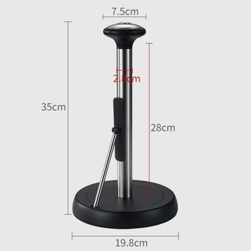 Skanto | Papirhåndkleholder, med enkelt rivdesign, justerbar stang, fjæraktivert arm og sklisikker base, for kjøkken og bad