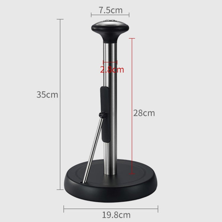 Skanto | Papirhåndkleholder, med enkelt rivdesign, justerbar stang, fjæraktivert arm og sklisikker base, for kjøkken og bad