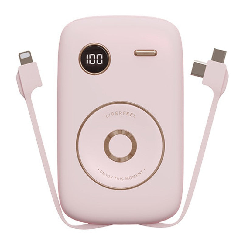 Skanto | 10000mAh Power Bank, med innebygd kabel, LED batteriindikator og 6 utganger, støtter hurtiglading