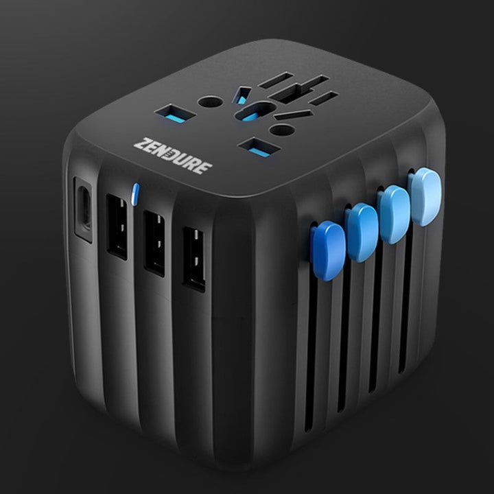 Skanto | Bærbar hurtiglader cube vegglader, med 4 USB-utganger & 30W PD-lading, for kontor, reise & mer