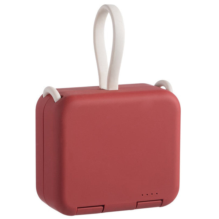 Skanto | 4000mAh Bærbar Back Clip Power Bank, med Telefonholder, Foldbart Design & Laderkabel, for Store Mobiltelefoner