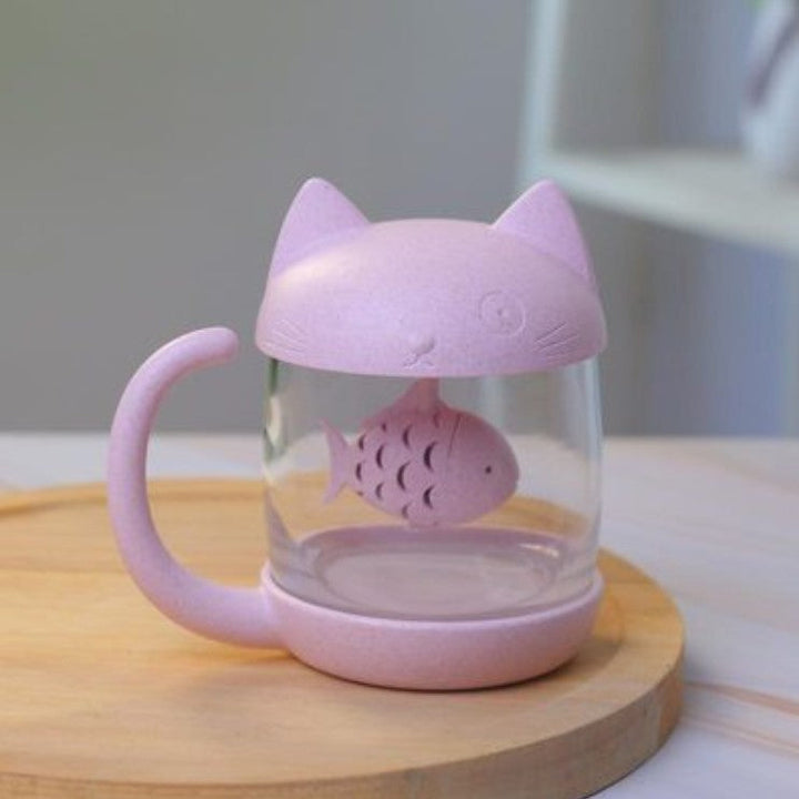 Skanto | 250ml Kreativ katt og fiskekopp, med te satt, for te, kaffe, juice, melk og mer