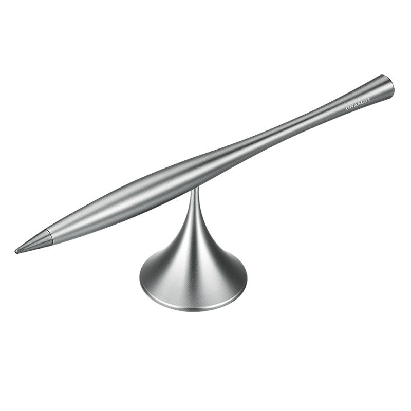 Skanto | Blekkfri Evig Metallpenn, med utskiftbar metalldor, Spinnende Base & Glatt Aluminiumslegering Skall, for Kontor, Arbeid & Studie