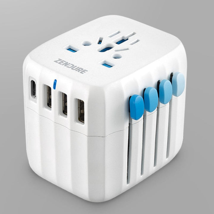Skanto | Bærbar hurtiglader cube vegglader, med 4 USB-utganger & 30W PD-lading, for kontor, reise & mer