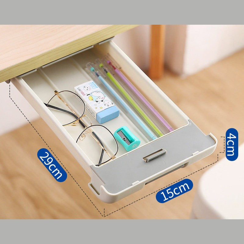 Skanto | Slim Glide Under Desk Storage Pull-Out Drawer, for Stationery, Tools & More