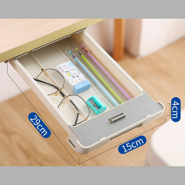Skanto | Slim Glide Under Desk Storage Pull-Out Drawer, for Stationery, Tools & More