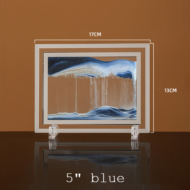 Norvo | Dynamisk Glassrammet Bevegelig Sand Natur Landskap, for Desktop, Hjem, Kontor, Dekor