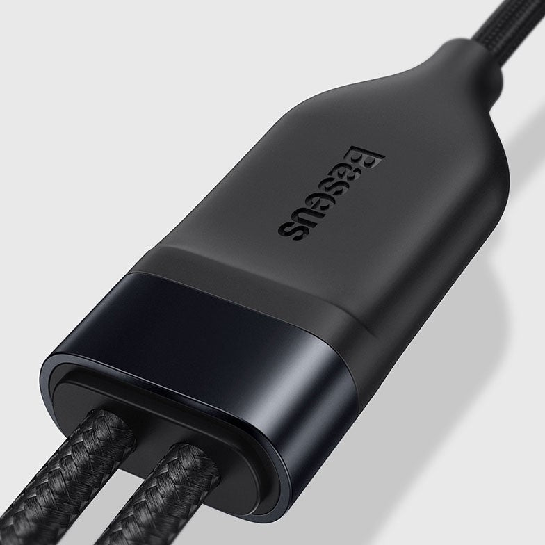 Skanto | 2-i-1 Hurtiglading Ladekabel, Type-C til Lightning & Type-C, med BPS II, Støtte for 100W Strømuttak (1.2m)
