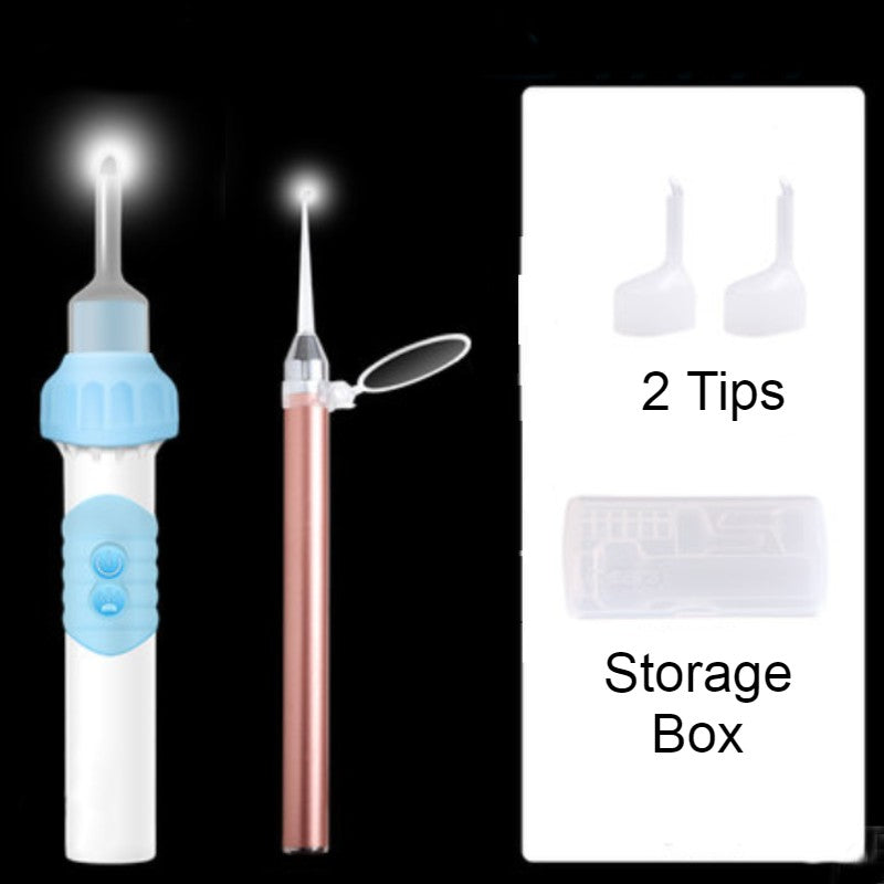 Skanto | Elektrisk Øreplukker, med LED, 2 Tips, Automatisk Sugefunksjon, & Ørevoks Oppbevaringsrom, for Barn & Voksne