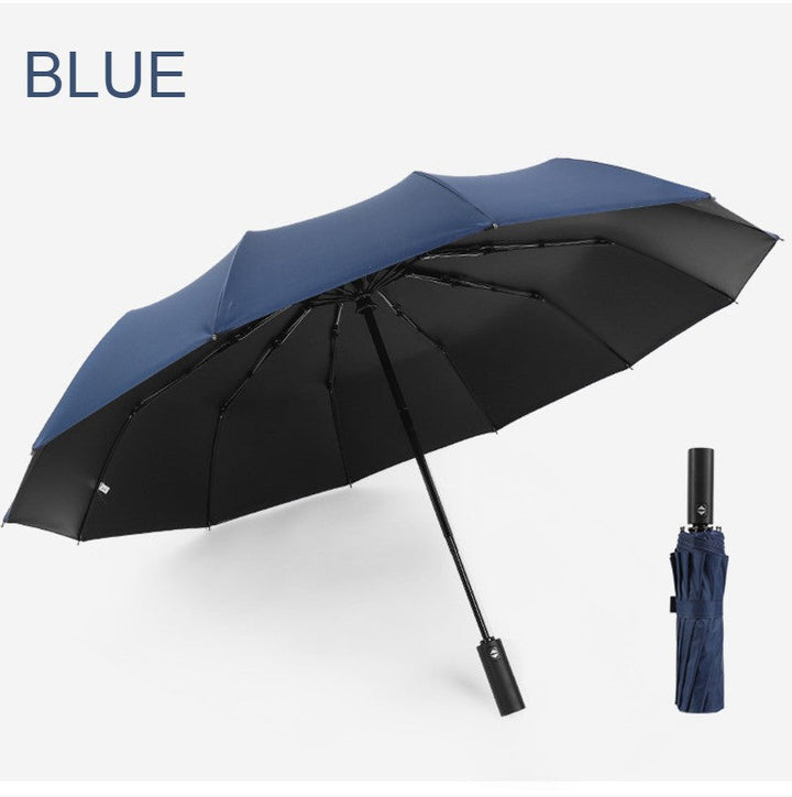 Skanto | 12-Rib Regn/UV Folding Paraply, med Auto Åpne Lukk & Vindresistent Tak, for Reise, Pendling & Mer