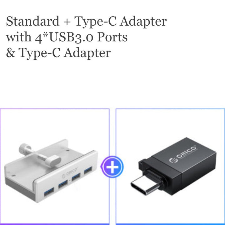 Skanto | Kreativ Bakklips Snap-on USB3.0 Hub, med 4 USB Porter & Enkel- å-fikse Design, for Ultimat Bekvemmelighet i Hjem & Kontor