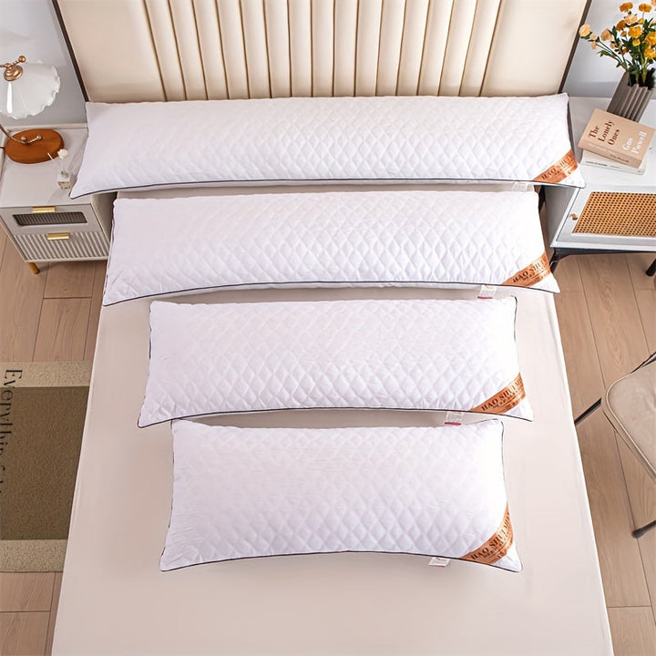 LuxurySoft - Ekstra Lang Hypoallergenisk Pute for Rygg- og Side-sovende, Myk og Pustende, Maskinvaskbar | Skanto