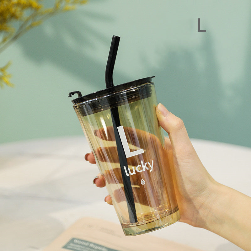 Skanto | Enkel Moderne Reisedrikkebeholder med Lokk og Sugrør, for Isvann, Kaffe, Juice, Drinker