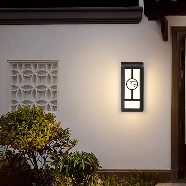 Moderne Industriell Kuboid Aluminium Akryl LED Vanntett Utendørs Vegglampe For Utendørs Patio | Skanto