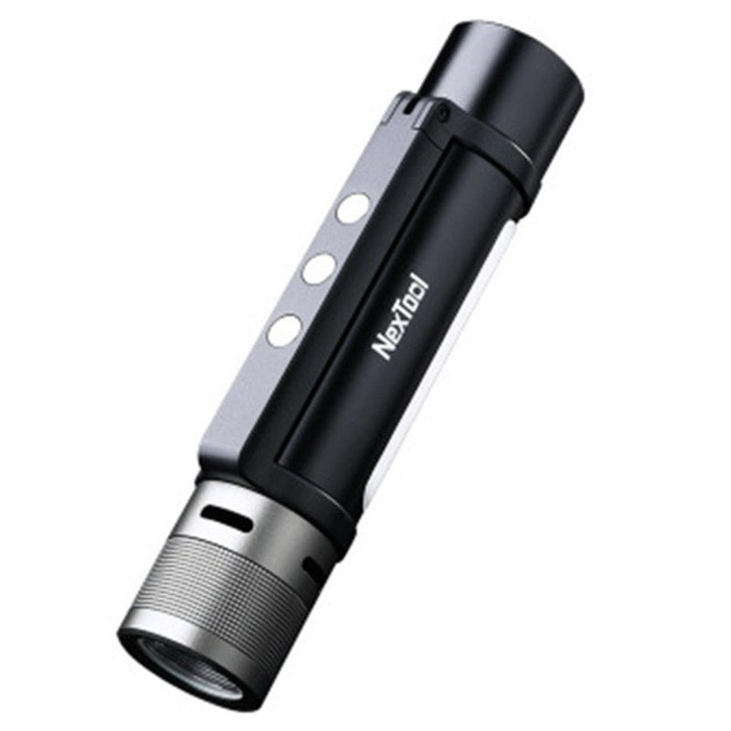 Skanto | 6-i-1 Zoombar Oppladbar Lommelykt, med Alarmmodus, Dobbelt Lys Kilde, 360¬∞ Rotasjons Håndtak & Strømbank, for Camping, Reise & Mer
