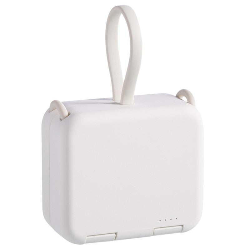 Skanto | 4000mAh Bærbar Back Clip Power Bank, med Telefonholder, Foldbart Design & Laderkabel, for Store Mobiltelefoner