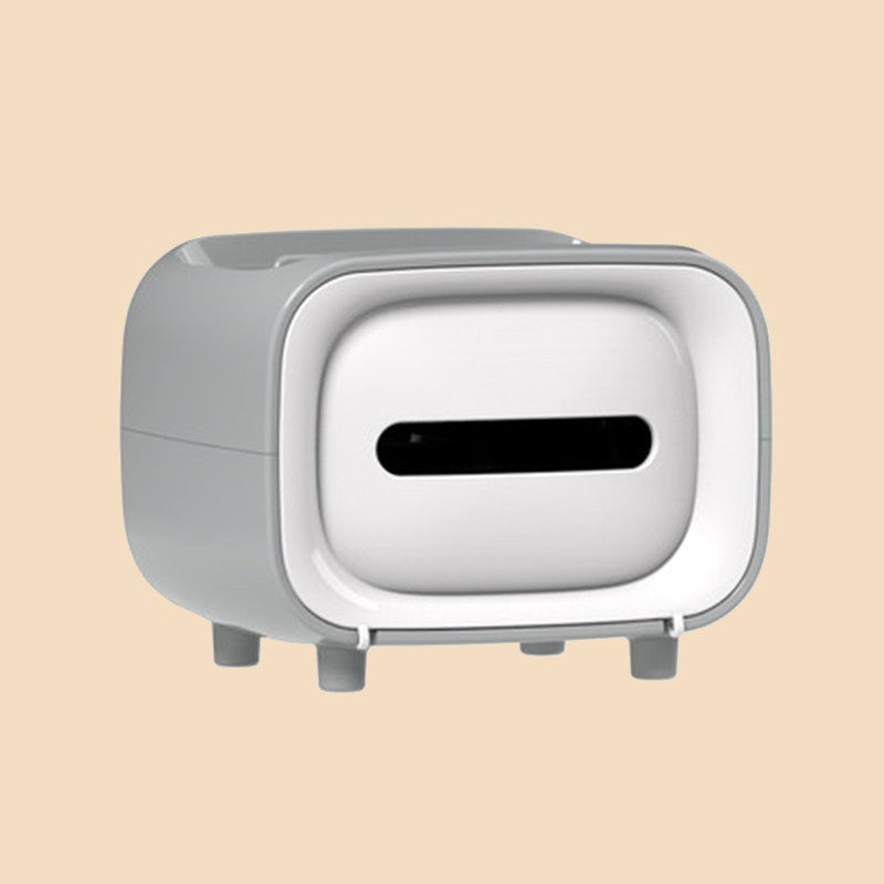 Skanto | Retro TV-formet Tissue Box, med Oppbevaringsplass & Telefonholder, for Hjem & Kontor