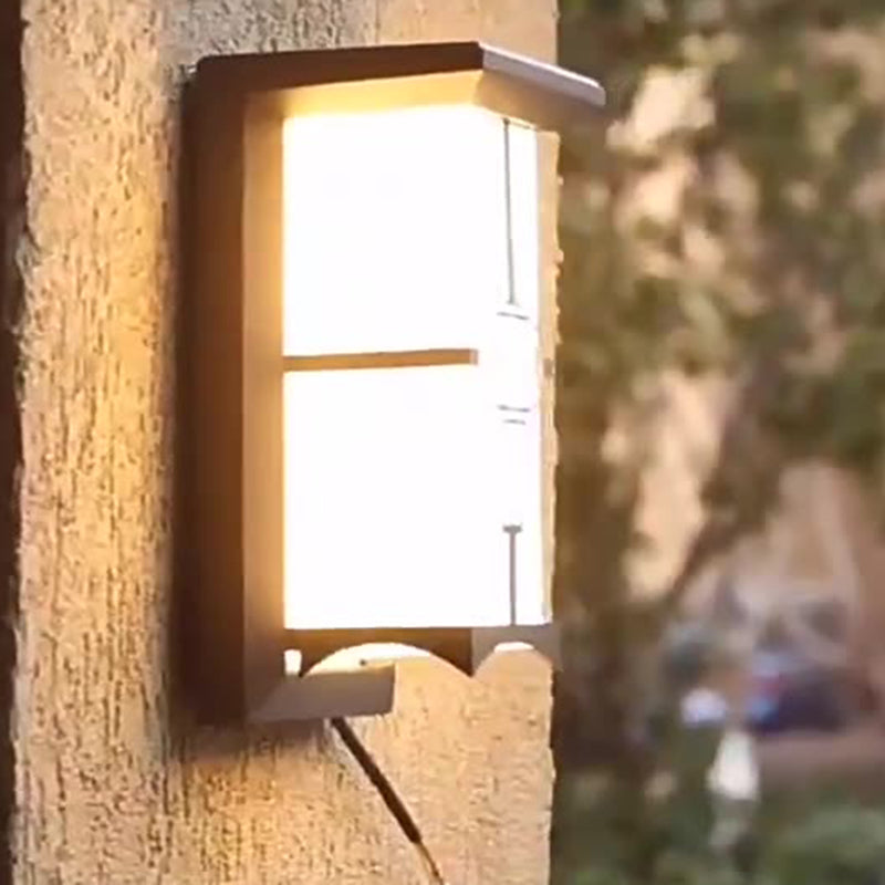 Moderne Industriell Kuboid Aluminium Akryl LED Vanntett Utendørs Vegglampe For Utendørs Patio | Skanto