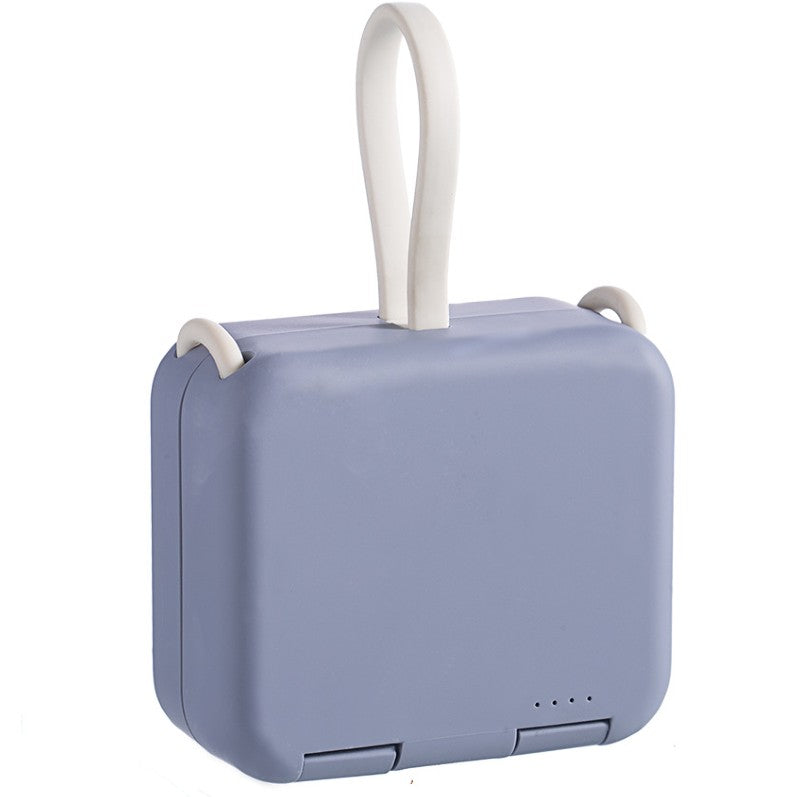 Skanto | 4000mAh Bærbar Baklomme Power Bank, med Telefonholder, Sammenleggbart Design & Laderkabel, for Hovedmobiltelefontyper