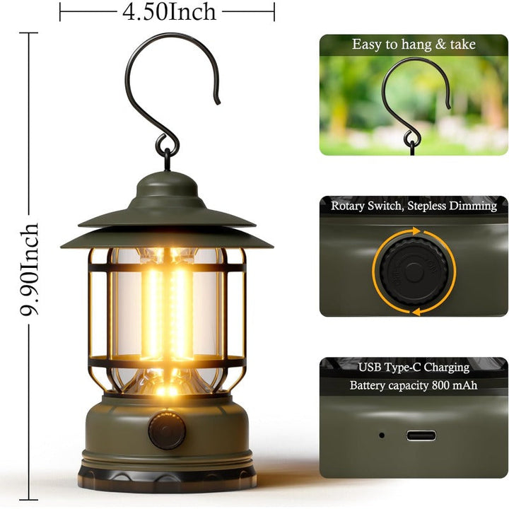 Skanto | Oppladbar Retro LED Campinglampe