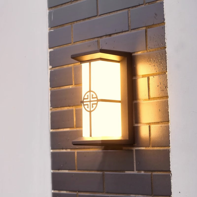 Moderne Industriell Kuboid Aluminium Akryl LED Vanntett Utendørs Vegglampe For Utendørs Patio | Skanto