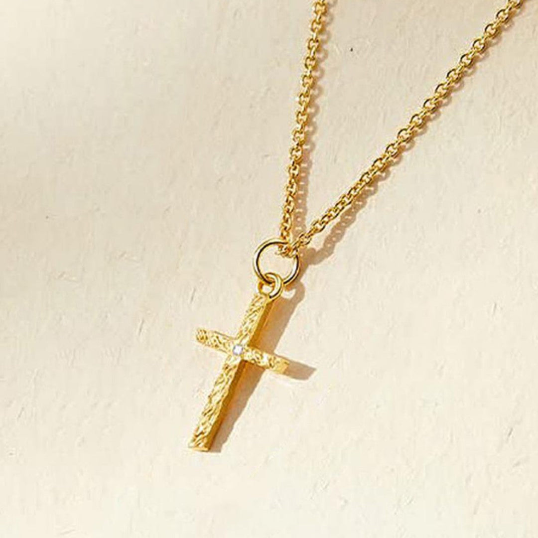 Skanto | 2pc 14k Initial & Cross Necklace Set