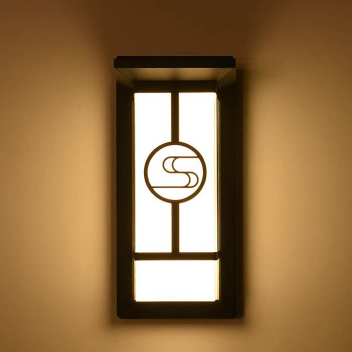 Moderne Industriell Kuboid Aluminium Akryl LED Vanntett Utendørs Vegglampe For Utendørs Patio | Skanto