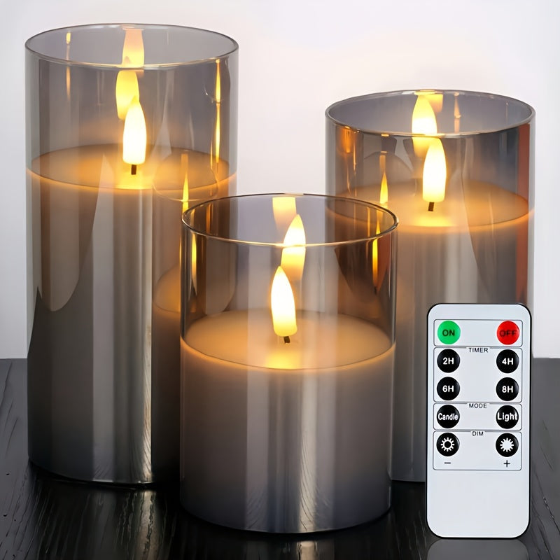 FlameFree LED Stearinlys Sett – Stilfull Ambient Belysning for Innendørs og Utendørs Skanto