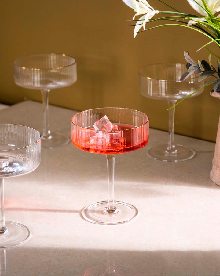 Skanto | Ribbet Coupe Cocktail Glass - Sett med 6