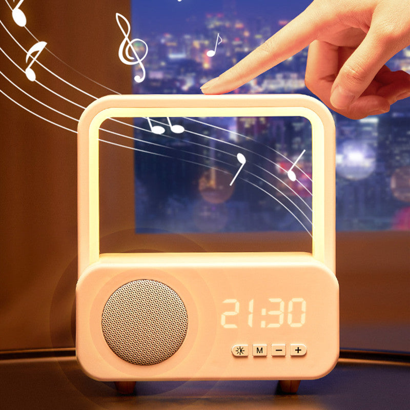 Skanto | 3-i-1 Oppladbar Bluetooth-høyttaler med Klokke & Dimmbar Fargefullt Lys