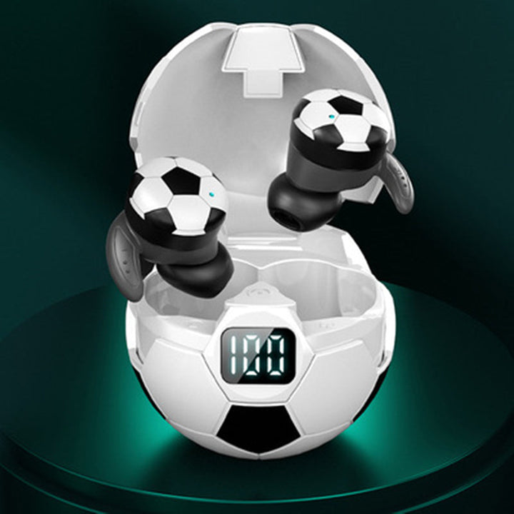 Skanto | TWS Bluetooth5.1 Trådløse Ørepropper, med Unik Fotball Design, LED Batteri Display & Lanyard