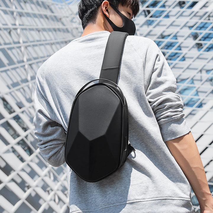 Skanto | Fasjonabel Sling Bag, med vanntett hard skall, stor kapasitet og pustende stoff, for reise, arbeid og hverdagsbruk