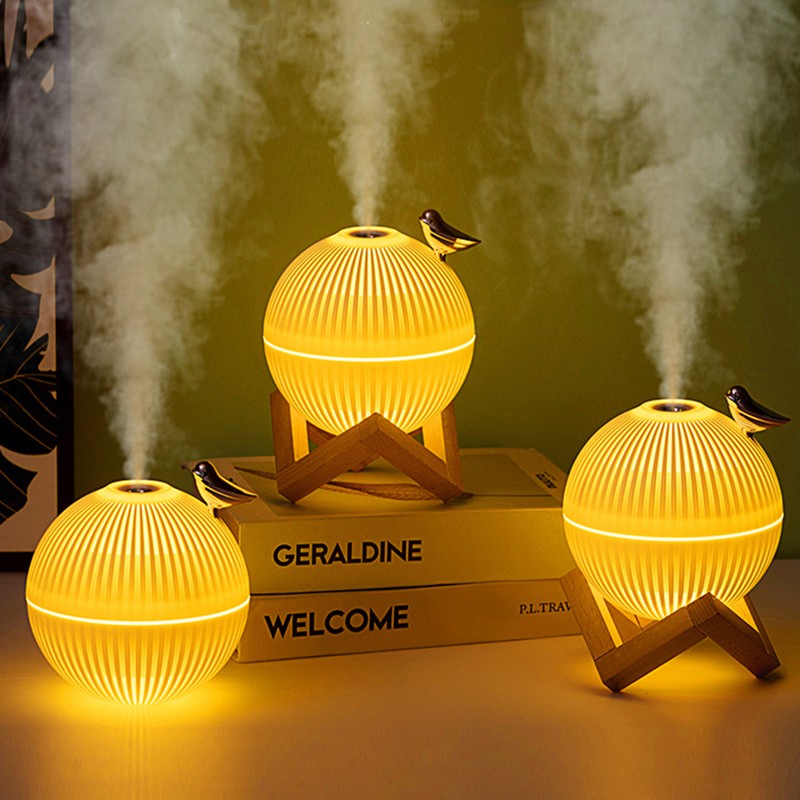 Norvo | USB Stille Skrivebordsluftfukter, med Stort Vannbeholder, Justerbart Lys & Damputslipp, for Hjem & Kontor